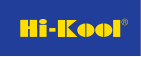โลโก้ Hi-Kool (ไฮคูล) สีเหลืองบนพื้นสีน้ำเงิน